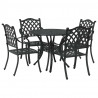 Zestaw do jadalni w ogrodzie 5 pcs Czarny Aluminium