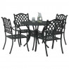 Zestaw do jadalni w ogrodzie 5 pcs Czarny Aluminium