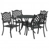 Zestaw do jadalni w ogrodzie 5 pcs Czarny Aluminium