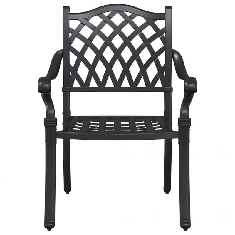 Zestaw do jadalni w ogrodzie 5 pcs Czarny Aluminium