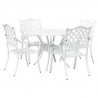 Zestaw do jadalni w ogrodzie 5 pcs Biały Aluminium