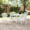 Zestaw do jadalni w ogrodzie 5 pcs Biały Aluminium