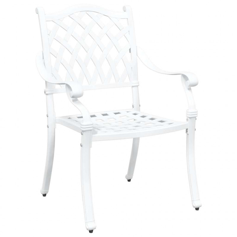 Zestaw do jadalni w ogrodzie 5 pcs Biały Aluminium