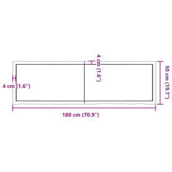 Blat, jasnobrązowy 180x50x(2-4)cm drewno z naturalną krawędzią