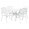 Zestaw do jadalni w ogrodzie 5 pcs Biały Aluminium