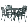 Zestaw do jadalni w ogrodzie 5 pcs Zielony Aluminium