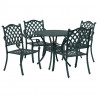 Zestaw do jadalni w ogrodzie 5 pcs Zielony Aluminium