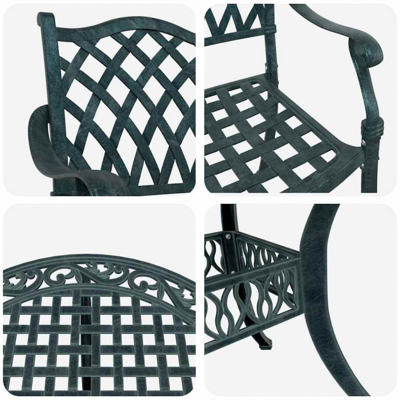 Zestaw do jadalni w ogrodzie 5 pcs Zielony Aluminium