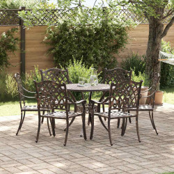Zestaw do jadalni w ogrodzie 7 pcs kolor bronzu Aluminium