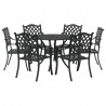 Zestaw do jadalni w ogrodzie 7 pcs Czarny Aluminium