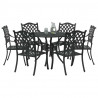 Zestaw do jadalni w ogrodzie 7 pcs Czarny Aluminium