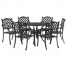 Zestaw do jadalni w ogrodzie 7 pcs Czarny Aluminium