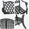 Zestaw do jadalni w ogrodzie 7 pcs Czarny Aluminium