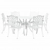 Zestaw do jadalni w ogrodzie 7 pcs Biały Aluminium