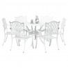 Zestaw do jadalni w ogrodzie 7 pcs Biały Aluminium