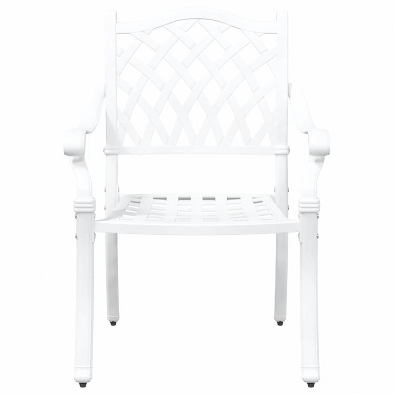 Zestaw do jadalni w ogrodzie 7 pcs Biały Aluminium