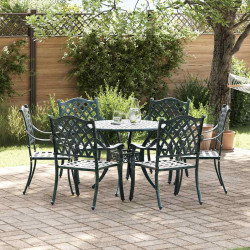 Zestaw do jadalni w ogrodzie 7 pcs Zielony Aluminium