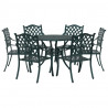 Zestaw do jadalni w ogrodzie 7 pcs Zielony Aluminium