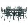 Zestaw do jadalni w ogrodzie 7 pcs Zielony Aluminium