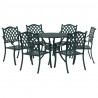 Zestaw do jadalni w ogrodzie 7 pcs Zielony Aluminium