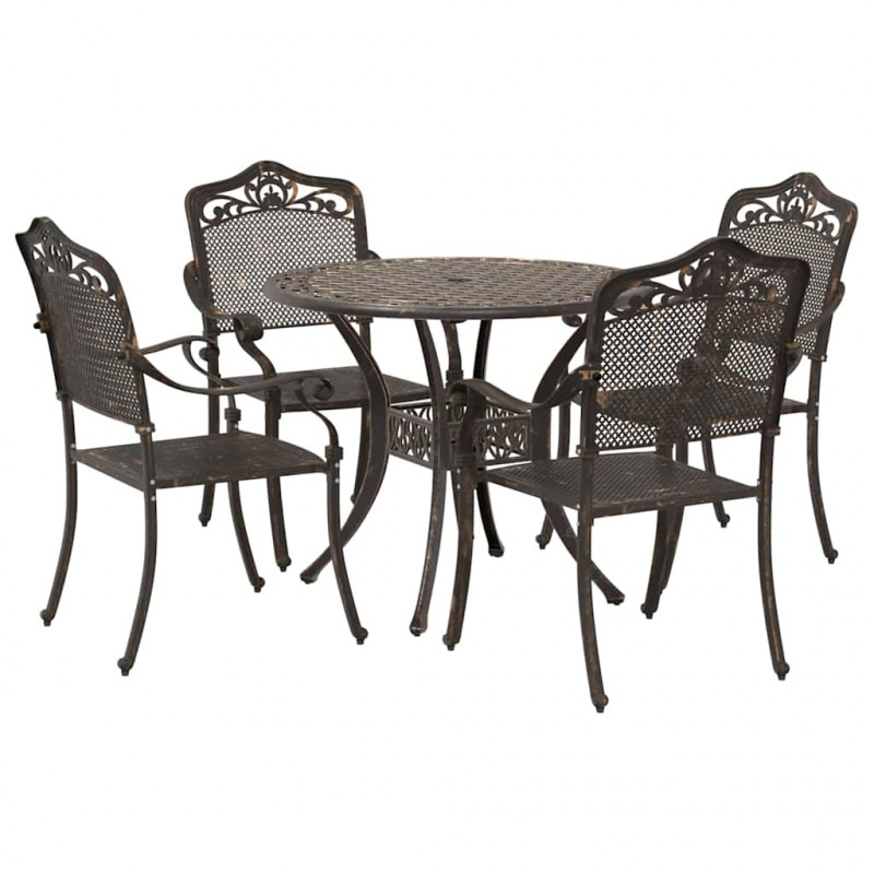 Zestaw do jadalni w ogrodzie 5 pcs kolor bronzu Aluminium