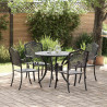 Zestaw do jadalni w ogrodzie 5 pcs Czarny Aluminium