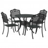 Zestaw do jadalni w ogrodzie 5 pcs Czarny Aluminium