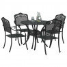 Zestaw do jadalni w ogrodzie 5 pcs Czarny Aluminium