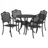 Zestaw do jadalni w ogrodzie 5 pcs Czarny Aluminium