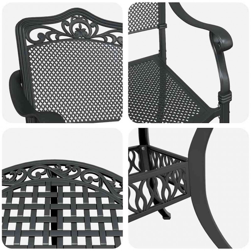 Zestaw do jadalni w ogrodzie 5 pcs Czarny Aluminium