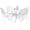 Zestaw do jadalni w ogrodzie 5 pcs Biały Aluminium