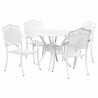Zestaw do jadalni w ogrodzie 5 pcs Biały Aluminium
