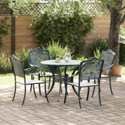 Zestaw do jadalni w ogrodzie 5 pcs Zielony Aluminium