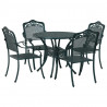 Zestaw do jadalni w ogrodzie 5 pcs Zielony Aluminium