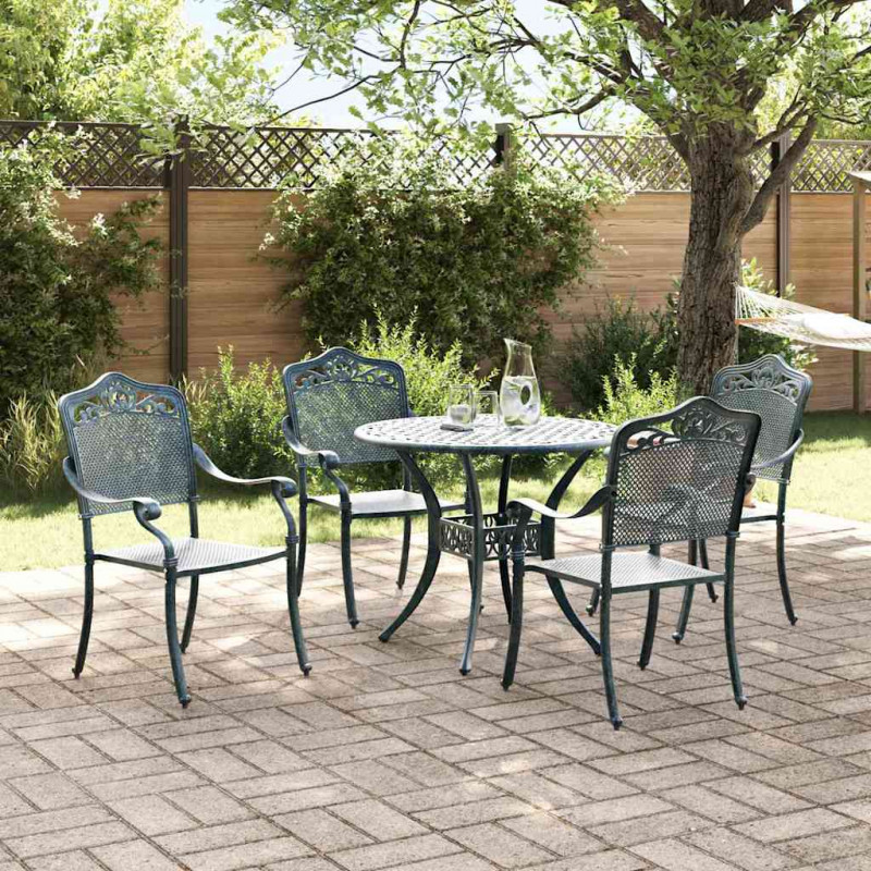 Zestaw do jadalni w ogrodzie 5 pcs Zielony Aluminium