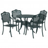 Zestaw do jadalni w ogrodzie 5 pcs Zielony Aluminium
