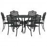 Zestaw do jadalni w ogrodzie 7 pcs Czarny Aluminium