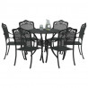 Zestaw do jadalni w ogrodzie 7 pcs Czarny Aluminium