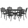 Zestaw do jadalni w ogrodzie 7 pcs Czarny Aluminium