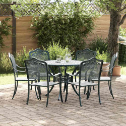 Zestaw do jadalni w ogrodzie 7 pcs Zielony Aluminium