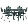 Zestaw do jadalni w ogrodzie 7 pcs Zielony Aluminium
