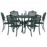 Zestaw do jadalni w ogrodzie 7 pcs Zielony Aluminium