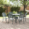 Zestaw do jadalni w ogrodzie 7 pcs Zielony Aluminium