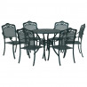 Zestaw do jadalni w ogrodzie 7 pcs Zielony Aluminium