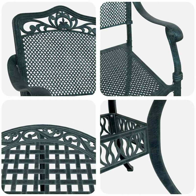 Zestaw do jadalni w ogrodzie 7 pcs Zielony Aluminium