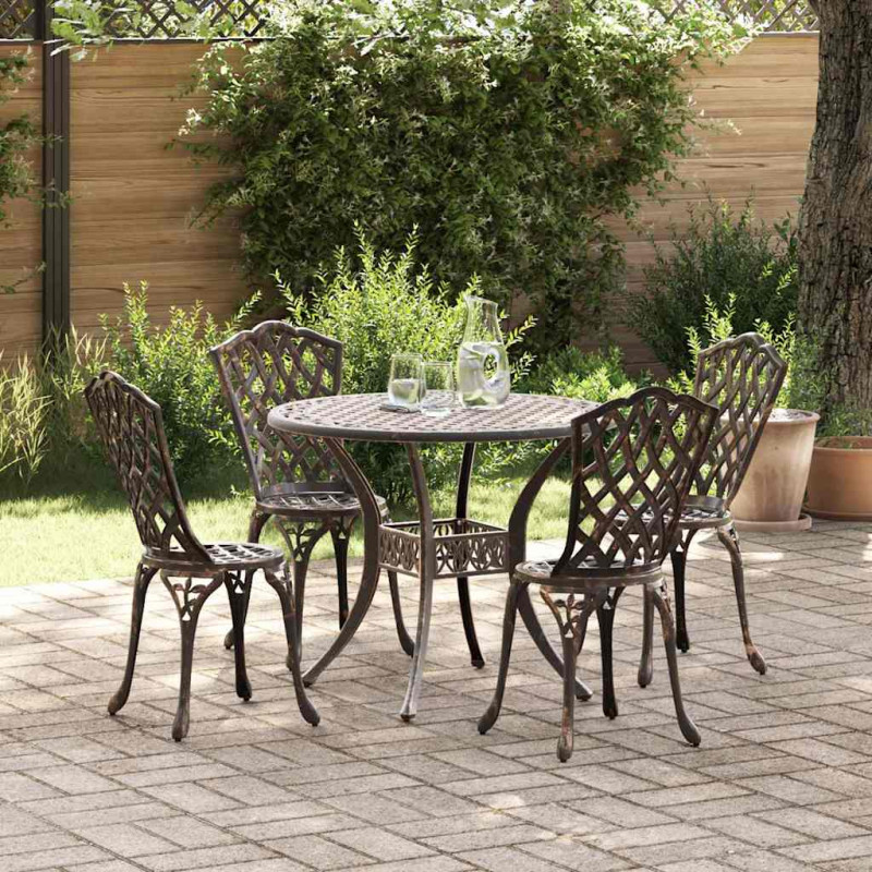 Zestaw do jadalni w ogrodzie 5 pcs kolor bronzu Aluminium