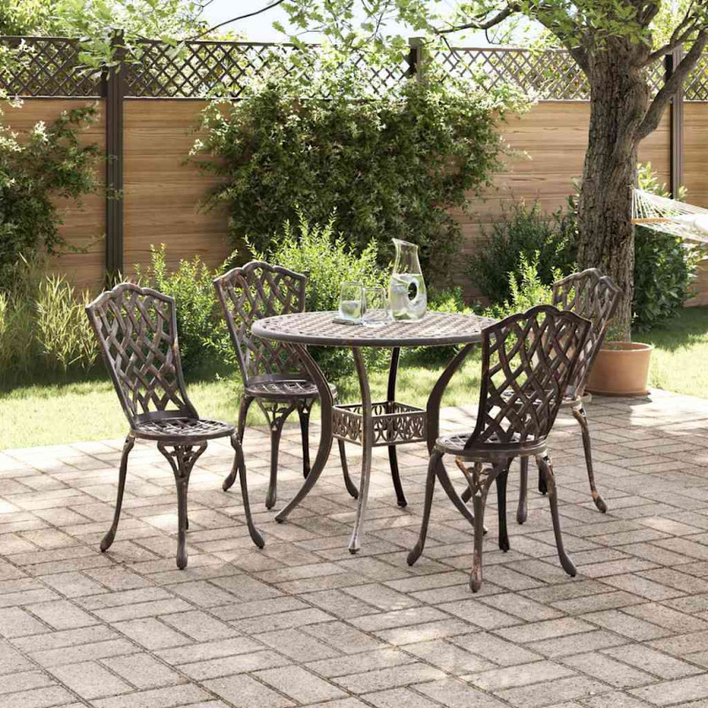 Zestaw do jadalni w ogrodzie 5 pcs kolor bronzu Aluminium