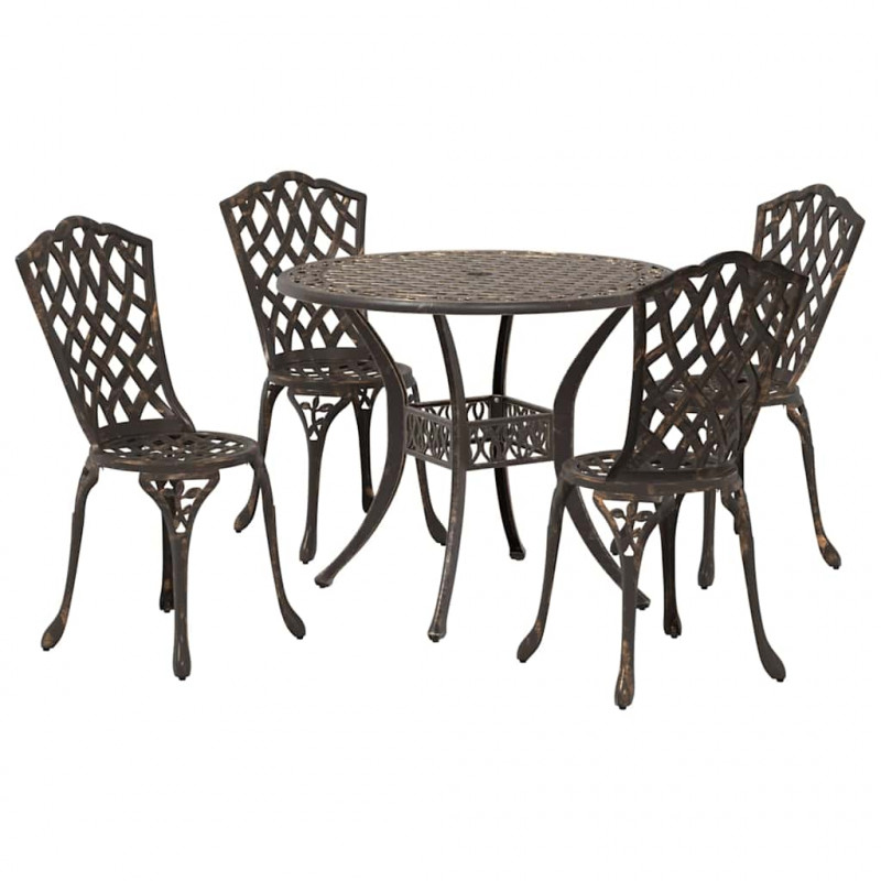 Zestaw do jadalni w ogrodzie 5 pcs kolor bronzu Aluminium