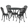 Zestaw do jadalni w ogrodzie 5 pcs Czarny Aluminium