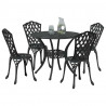 Zestaw do jadalni w ogrodzie 5 pcs Czarny Aluminium